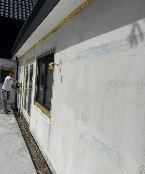 Tijdelijk sfeerbeeld van renovatie en afwerking